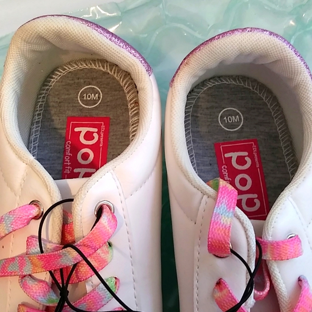 Pop Comfort Fit Breezy Rainbow Lace Up Sneakers White Womens Size 10M - Picture 6 of 8